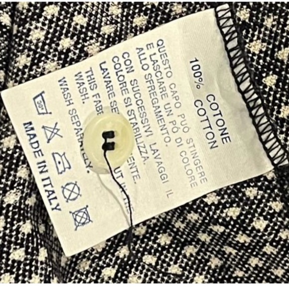 NWT Johnny Lambs Cotton Short Sleeve Navy and White Polka Dot Dress Size Large - Picture 6 of 10